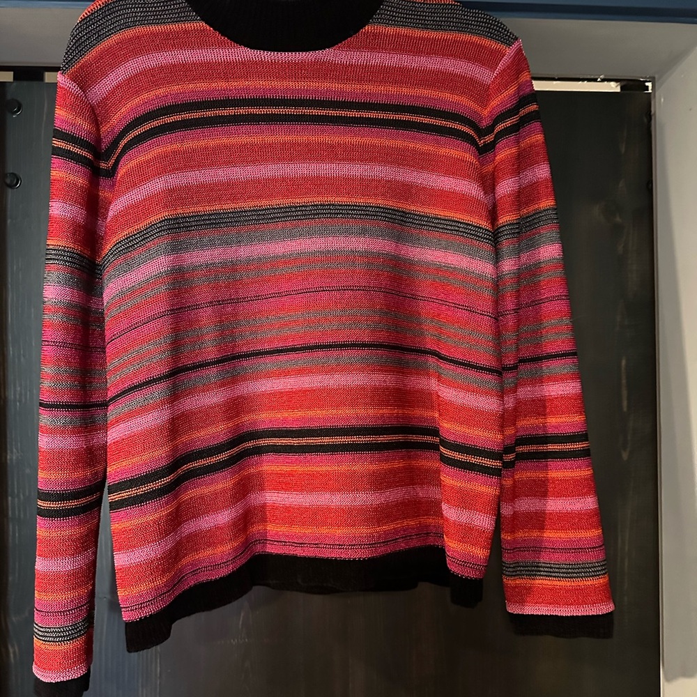 Vintage Women’s Striped Multicolor Crew Neck Sweater